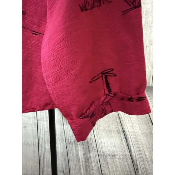 Chico's Women's Size 2/2X Pink Silk Linen Safari Lightweight Button-Up Blouse - Picture 3 of 7